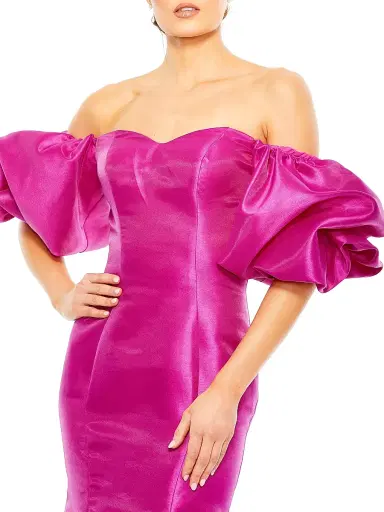 Mac Duggal Women's Sweetheart Off-The-Shoulder Puff-Sleeve Gown - Fuchsia - Size 16 | Thumbnail 3 Mac Duggal Women's Sweetheart Off-The-Shoulder Puff-Sleeve Gown - Fuchsia - Size 16 | Thumbnail 3