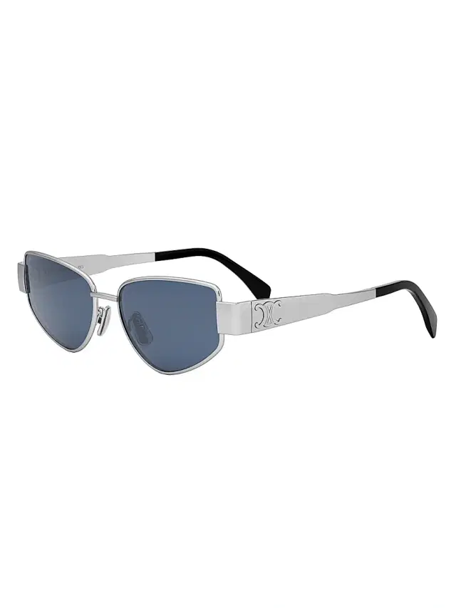 CELINE Women's Triomphe 55MM Cat-Eye Sunglasses - Blue Silver