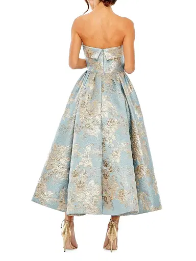 Mac Duggal Women's Floral Brocade Midi-Dress - Blue Multi - Size 18 | Thumbnail 2 Mac Duggal Women's Floral Brocade Midi-Dress - Blue Multi - Size 18 | Thumbnail 2