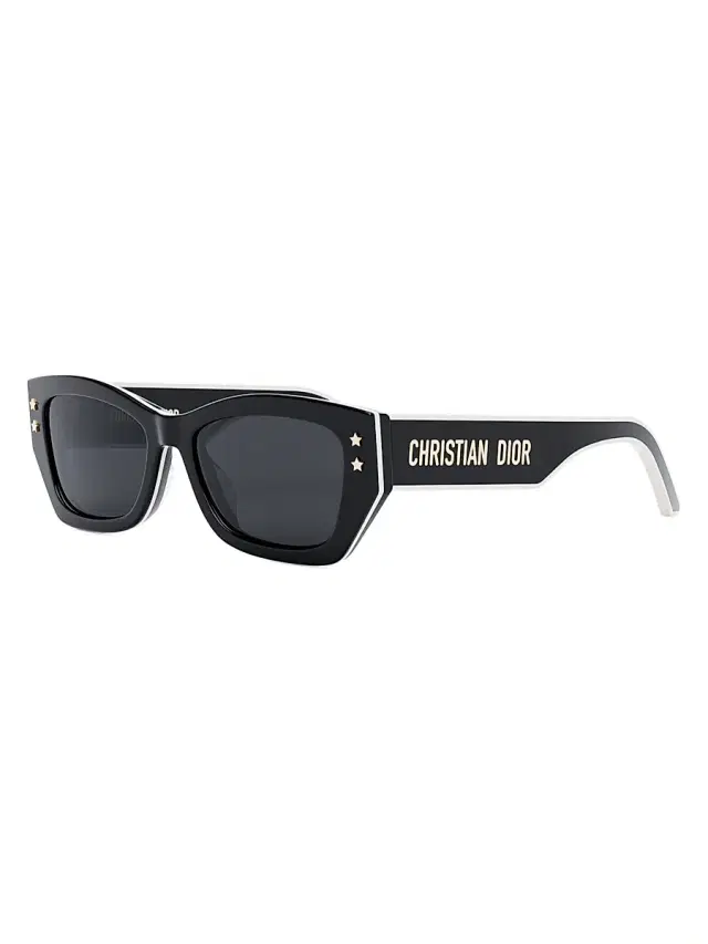 Dior Women's Pacific S2U 53MM Square Sunglasses - Shiny Black