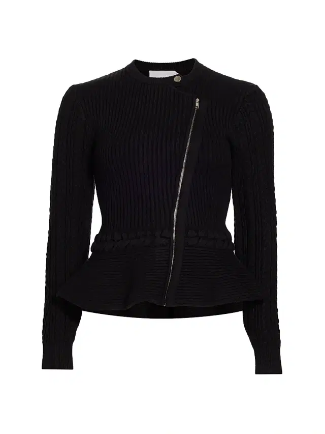 SIMKHAI Women's Andi Knit Peplum Jacket - Black