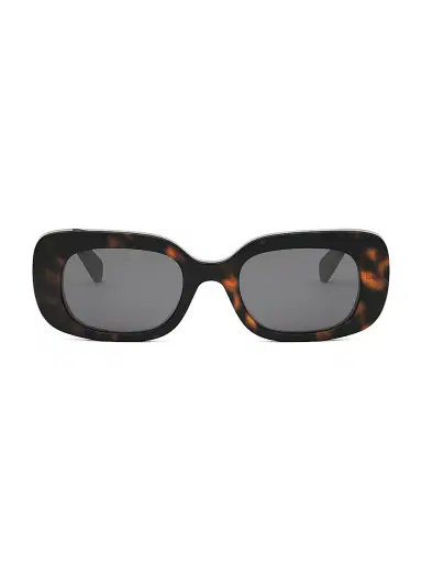 CELINE Women's Bold 3 Dots 51MM Rectangular Sunglasses - Dark Havana Grey | Thumbnail 2