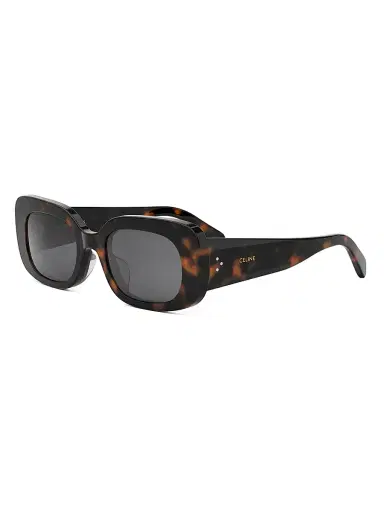 CELINE Women's Bold 3 Dots 51MM Rectangular Sunglasses - Dark Havana Grey | Thumbnail 1