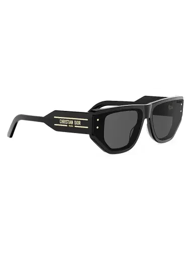 Dior Women's Signature S15I 64MM Cat-Eye Sunglasses - Shiny Black And Smoke | Thumbnail 8