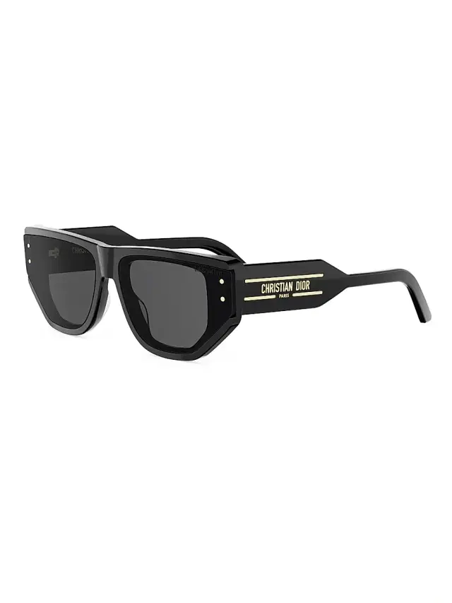 Dior Women's Signature S15I 64MM Cat-Eye Sunglasses - Shiny Black And Smoke
