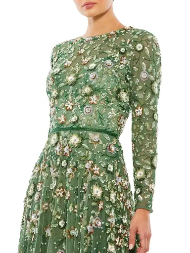 Mac Duggal Women's Floral A-Line Gown - Sage - Size 24 | Thumbnail 3 Mac Duggal Women's Floral A-Line Gown - Sage - Size 24 | Thumbnail 3