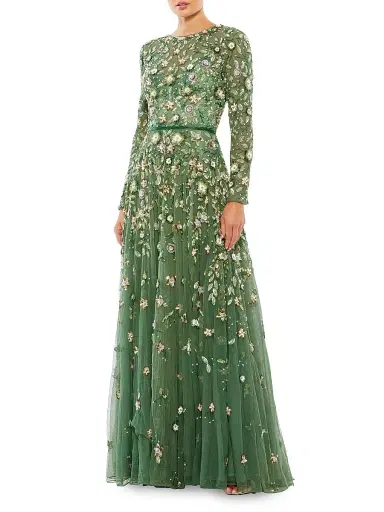 Mac Duggal Women's Floral A-Line Gown - Sage - Size 24 | Thumbnail 1 Mac Duggal Women's Floral A-Line Gown - Sage - Size 24 | Thumbnail 1