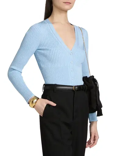 Simkhai Women's Ailany Rib-Knit Cardigan - Tidepool - Size XS | Thumbnail 4