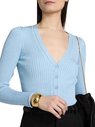 Simkhai Women's Ailany Rib-Knit Cardigan - Tidepool - Size XS | Thumbnail 6