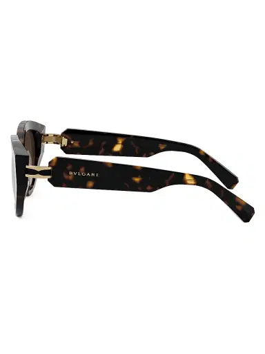BVLGARI Women's B. Zero1 53MM Oval Sunglasses - Dark Havana Brown | Thumbnail 3