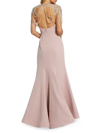 Mac Duggal Women's Beaded Cap-Sleeve Mermaid Gown - Vintage Lilac - Size 16 | Thumbnail 2