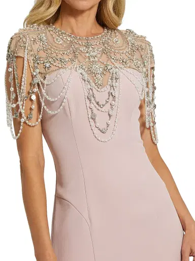 Mac Duggal Women's Beaded Cap-Sleeve Mermaid Gown - Vintage Lilac - Size 16 | Thumbnail 3