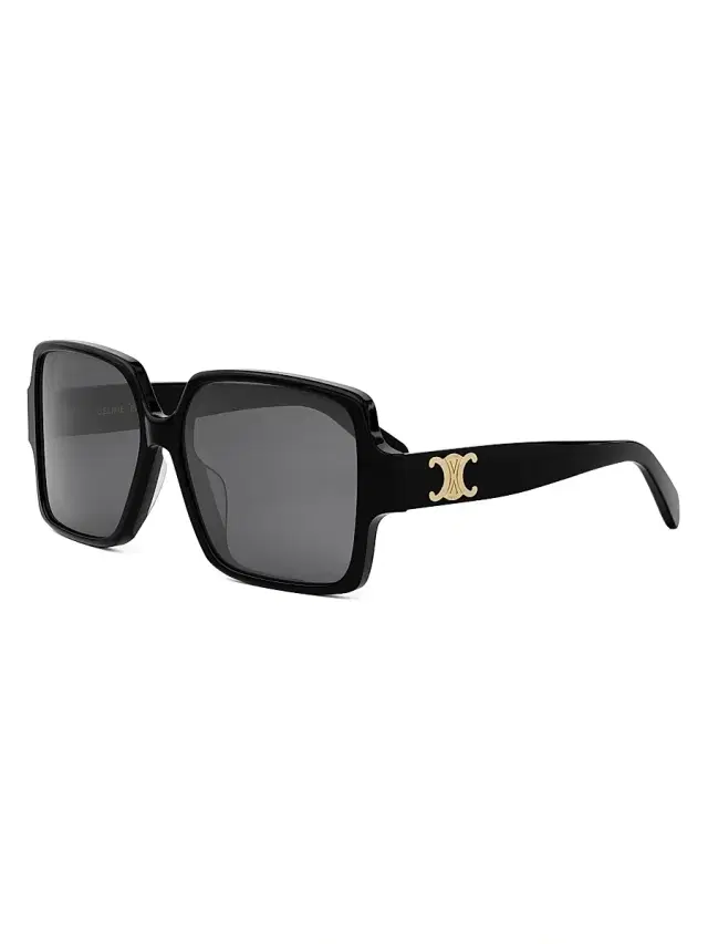 CELINE Women's Triomphe 60MM Square Sunglasses - Black Grey