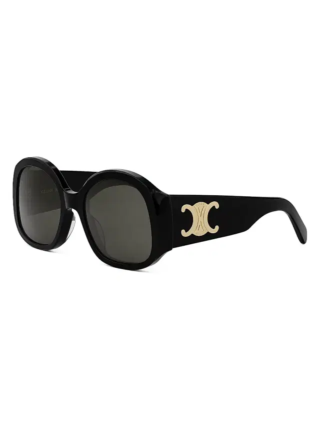 CELINE Women's Maxi Triomphe 54MM Round Sunglasses - Dark Grey Black