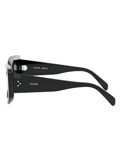 CELINE Women's Bold Three Dots 54MM Butterfly Sunglasses - Shiny Black Smoke | Thumbnail 3