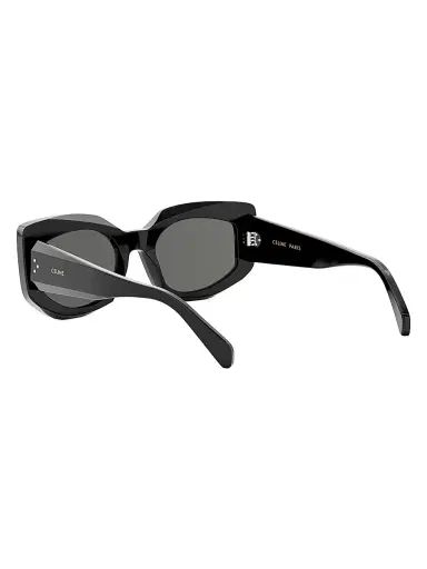 CELINE Women's Bold Three Dots 54MM Butterfly Sunglasses - Shiny Black Smoke | Thumbnail 4