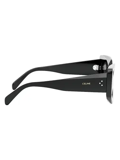 CELINE Women's Bold Three Dots 54MM Butterfly Sunglasses - Shiny Black Smoke | Thumbnail 7