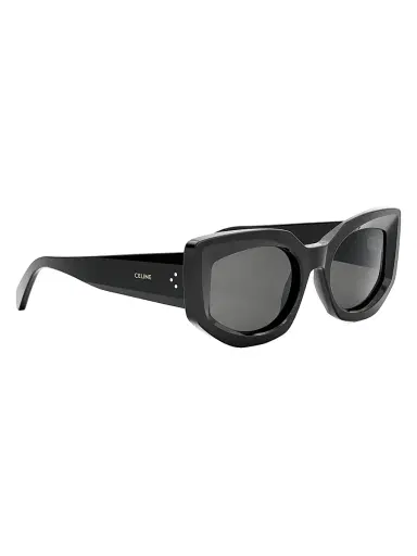 CELINE Women's Bold Three Dots 54MM Butterfly Sunglasses - Shiny Black Smoke | Thumbnail 8