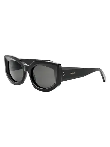 CELINE Women's Bold Three Dots 54MM Butterfly Sunglasses - Shiny Black Smoke | Thumbnail 1