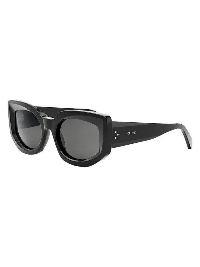 CELINE Women's Bold Three Dots 54MM Butterfly Sunglasses - Shiny Black Smoke
