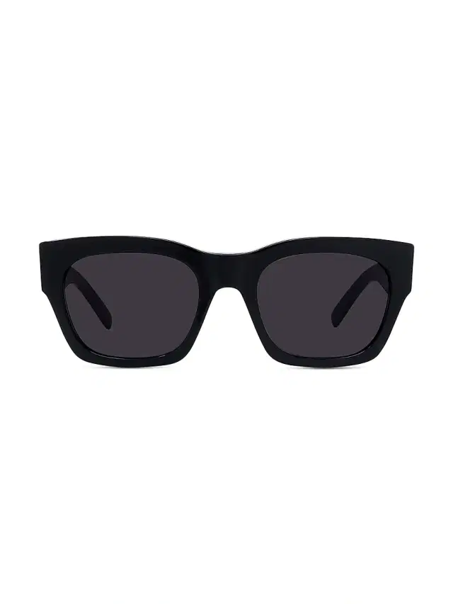 Givenchy Women's 4G 55MM Square Sunglasses - Shiny Black Smoke