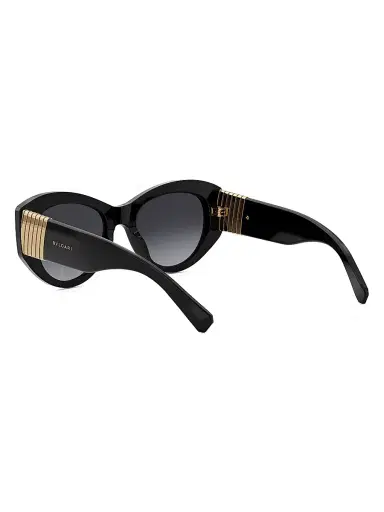 BVLGARI Women's Tubogas 52MM Oval Sunglasses - Black Gold Black | Thumbnail 4 BVLGARI Women's Tubogas 52MM Oval Sunglasses - Black Gold Black | Thumbnail 4