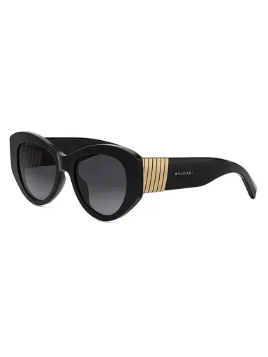 BVLGARI Women's Tubogas 52MM Oval Sunglasses - Black Gold Black | Thumbnail 1 BVLGARI Women's Tubogas 52MM Oval Sunglasses - Black Gold Black | Thumbnail 1