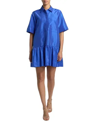 Simkhai Women's Cris Ruffle-Hem Minidress - Cobalt Blue - Size Large | Thumbnail 2