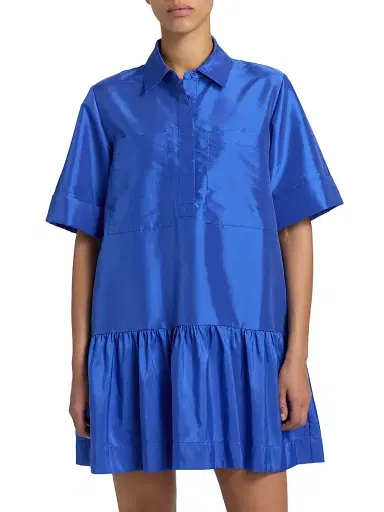 Simkhai Women's Cris Ruffle-Hem Minidress - Cobalt Blue - Size Large | Thumbnail 3