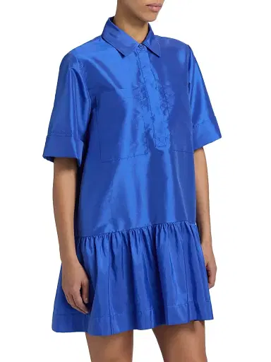 Simkhai Women's Cris Ruffle-Hem Minidress - Cobalt Blue - Size Large | Thumbnail 4