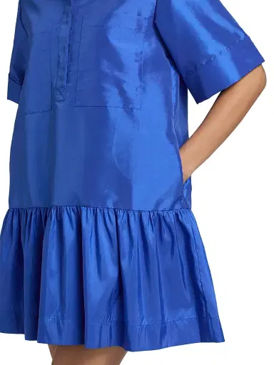 Simkhai Women's Cris Ruffle-Hem Minidress - Cobalt Blue - Size Large | Thumbnail 6