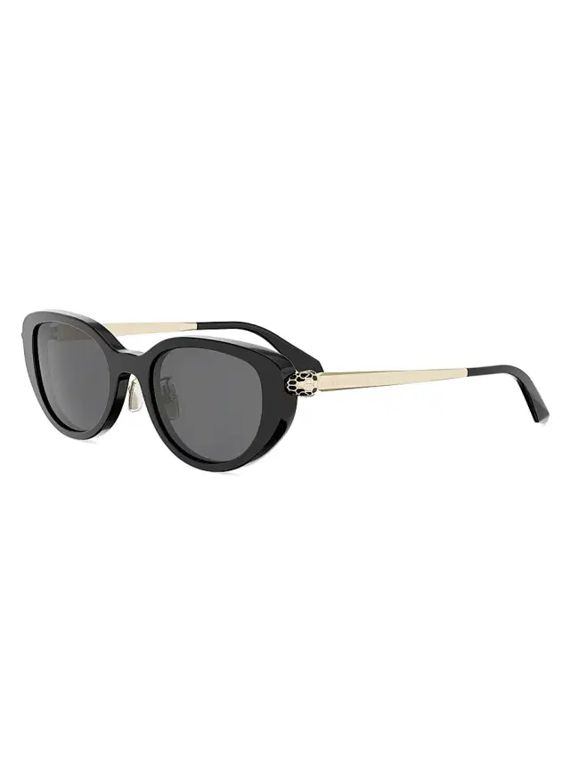 BVLGARI Women's Serpenti Forever 52MM Oval Sunglasses - Shiny Black Smoke