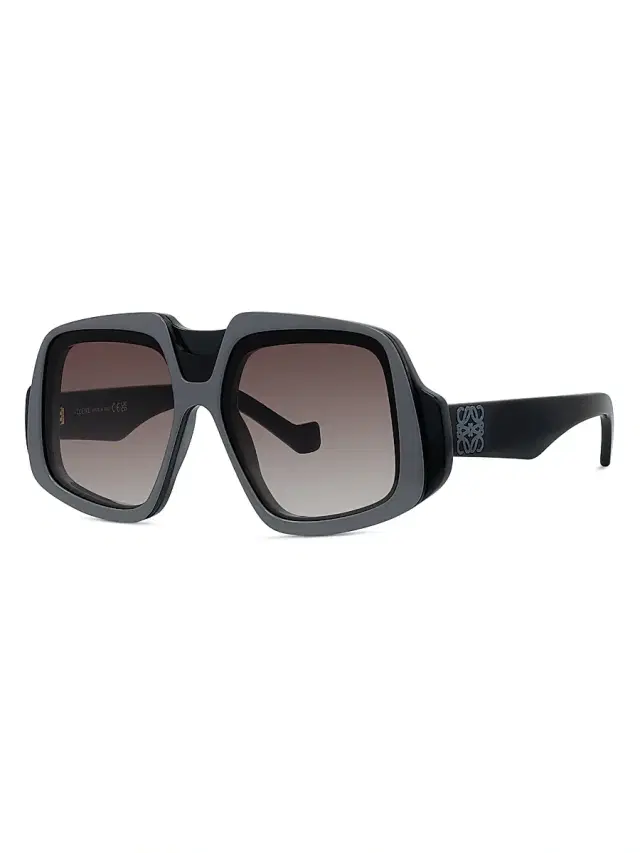 LOEWE Women's Anagram Geometric Sunglasses - Shiny Black Gradient Bordeaux