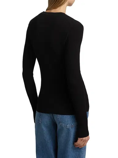 A.L.C. Women's Fisher Cotton-Blend Button-Front Cardigan - Black | Thumbnail 5