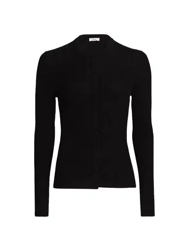 A.L.C. Women's Fisher Cotton-Blend Button-Front Cardigan - Black | Thumbnail 1