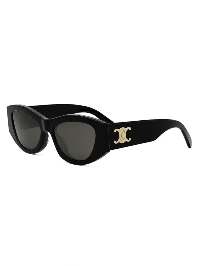 CELINE Women's Triomphe 55MM Geometric Sunglasses - Black Gold Grey