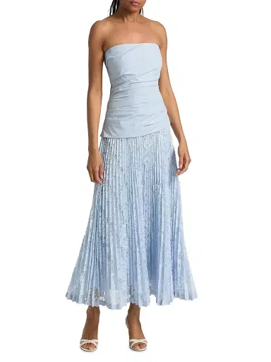Simkhai Women's Annalise Lace Strapless Midi-Dress - Periwinkle Sky - Size 14 | Thumbnail 2 Simkhai Women's Annalise Lace Strapless Midi-Dress - Periwinkle Sky - Size 14 | Thumbnail 2