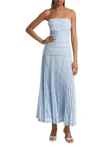 Simkhai Women's Annalise Lace Strapless Midi-Dress - Periwinkle Sky - Size 14 | Thumbnail 3 Simkhai Women's Annalise Lace Strapless Midi-Dress - Periwinkle Sky - Size 14 | Thumbnail 3