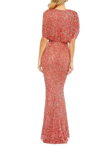 Mac Duggal Women's Evening Metallic Blouson Gown - Paprika | Thumbnail 3