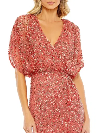 Mac Duggal Women's Evening Metallic Blouson Gown - Paprika | Thumbnail 4
