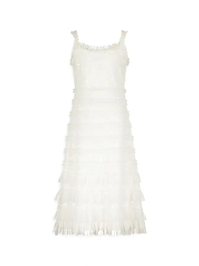 Mac Duggal Little Girl's & Girl's Sequined Ruffled Dress - White