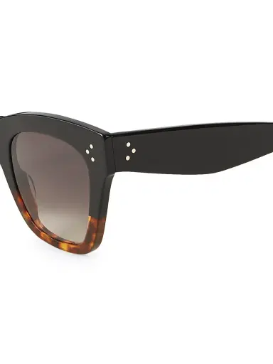 CELINE Women's 50MM Square Cat-Eye Sunglasses - Black Havana | Thumbnail 3