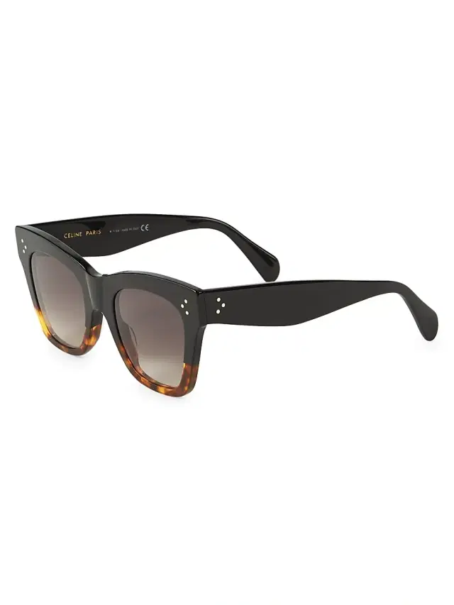 CELINE Women's 50MM Square Cat-Eye Sunglasses - Black Havana