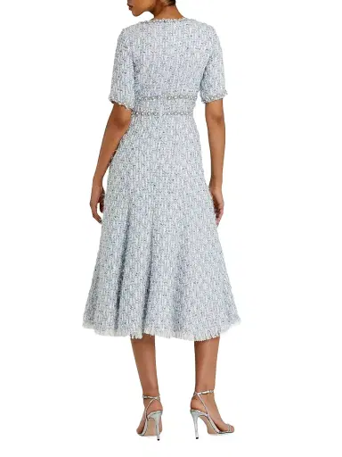 Mac Duggal Women's Beaded Tweed Midi-Dress | Thumbnail 2 Mac Duggal Women's Beaded Tweed Midi-Dress | Thumbnail 2