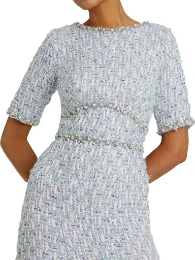 Mac Duggal Women's Beaded Tweed Midi-Dress | Thumbnail 3 Mac Duggal Women's Beaded Tweed Midi-Dress | Thumbnail 3