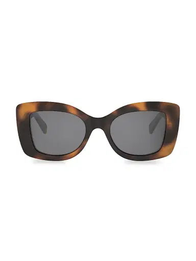CELINE Women's Celine 3 Dots 52MM Geometric Sunglasses - Blonde Havana Smoke | Thumbnail 2