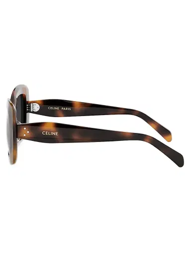 CELINE Women's Celine 3 Dots 52MM Geometric Sunglasses - Blonde Havana Smoke | Thumbnail 3