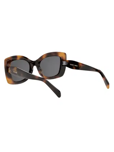 CELINE Women's Celine 3 Dots 52MM Geometric Sunglasses - Blonde Havana Smoke | Thumbnail 4