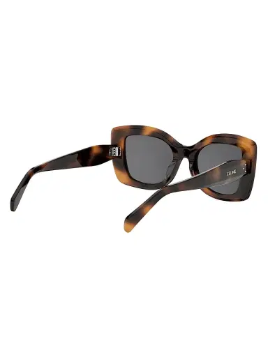 CELINE Women's Celine 3 Dots 52MM Geometric Sunglasses - Blonde Havana Smoke | Thumbnail 6