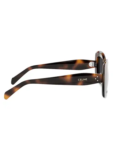 CELINE Women's Celine 3 Dots 52MM Geometric Sunglasses - Blonde Havana Smoke | Thumbnail 7